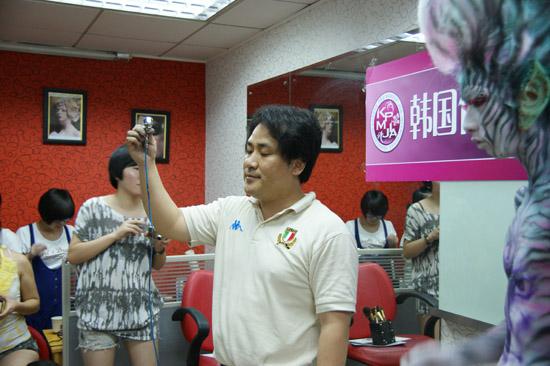 韓國教授人體彩繪特講現場